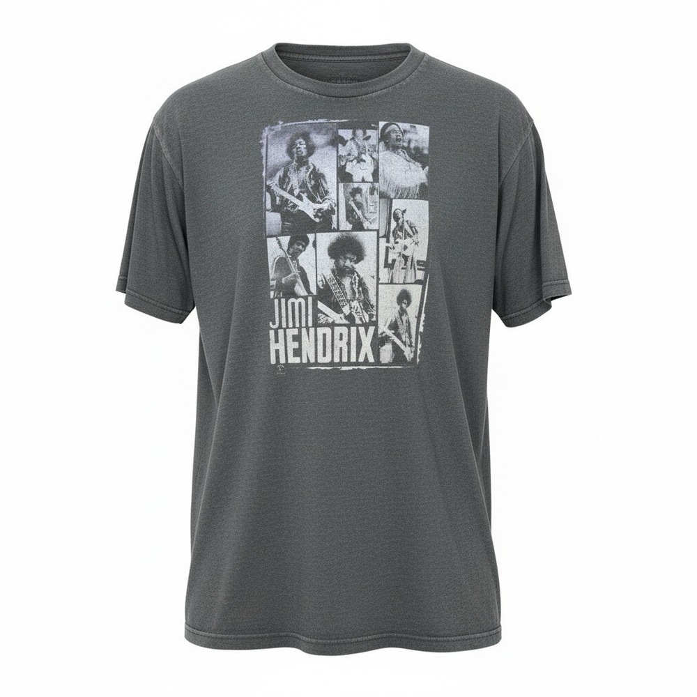 Jimi Hendrix Zion Rootswear Rock Photo Charcoal Unisex Shirt Retro 2XL Band